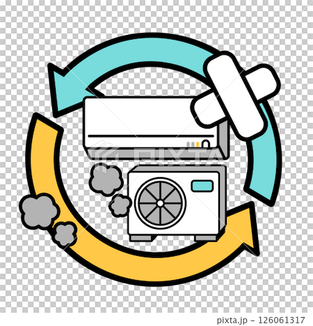 故障したエアコンのシンプルなイラスト 故障したエアコンのシンプルなイラスト 126061317