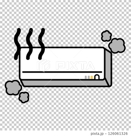 汚れているエアコンのシンプルなイラスト 汚れているエアコンのシンプルなイラスト 126061326