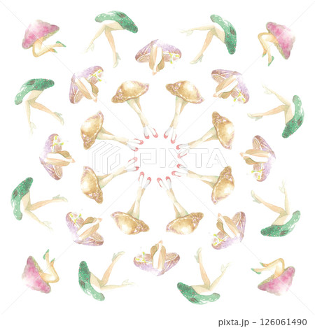 Mushroom People Pattern 01 126061490