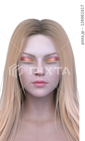 女性の顔アップ 126061817