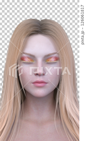 女性の顔アップ 126061817