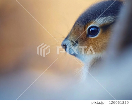Close up of an arctic ground squirrel emerging from its burrow 126061839