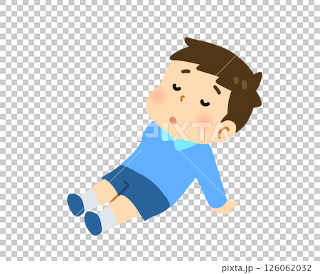 Illustration of a boy looking bored Illustration of a boy looking bored 126062032