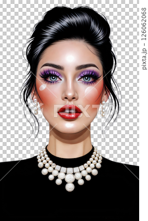 portrait of a beautiful woman with bright makeup 126062068