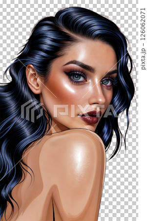 beautiful woman with long hair 126062071