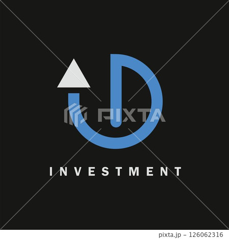 iD letter arrow for investment branding logo icon vector element design 126062316
