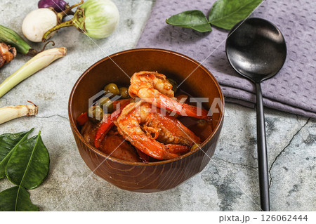 Thai Panang curry witn prawn Thai Panang curry witn prawn 126062444