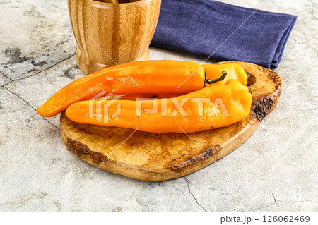 Yellow ripe delicous tasty Ramiro pepper 126062469