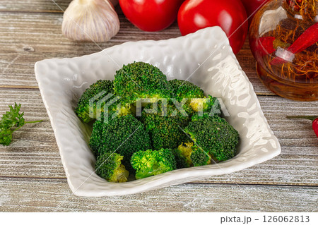 Boiled broccoli cabbage in the bowl Boiled broccoli cabbage in the bowl 126062813