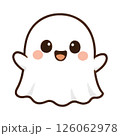 かわいい幽霊キャラクター：透過PNG 126062978