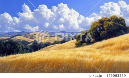 summer landscape with a meadow in mountains 126063389