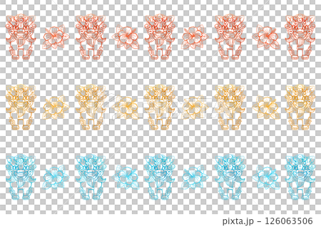 シーサーとハイビスカス 126063506