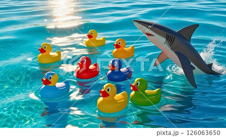 夏の海水浴はサメに注意！｜beware of sharks 126063650