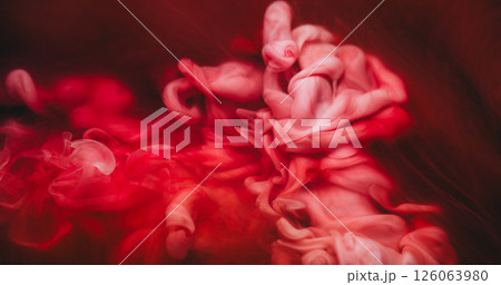 Water background. Paint color. Defocused pink red crimson cloud texture wave blend liquid chemical fluid spreading on abstract art. Water background. Paint color. Defocused pink red crimson cloud texture wave blend liquid chemical fluid spreading on abstract art. 126063980