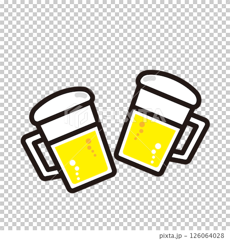 ビールで乾杯のイラスト ビールで乾杯のイラスト 126064028