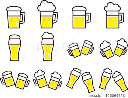 シンプルなビールのイラストセット 126064538