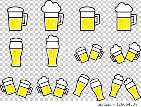 シンプルなビールのイラストセット 126064538