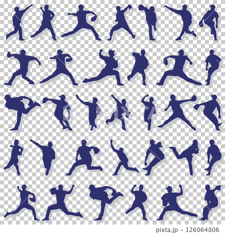 插畫素材:運動剪影集棒球 插畫素材:運動剪影集棒球 126064806