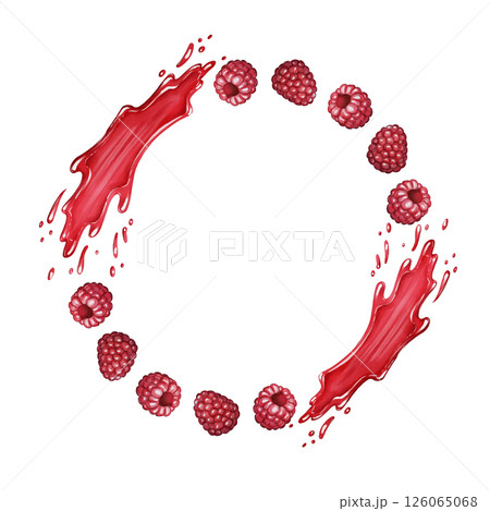 Raspberry juice splash wreath Raspberry juice splash wreath 126065068