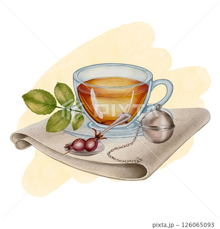 Cup of herbal tea illustration 126065093