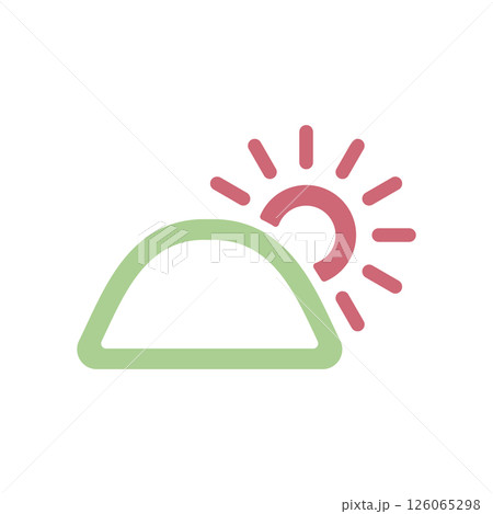 山から見える日の出のアイコンイラスト 126065298