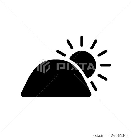 山から見える日の出のアイコンイラスト 126065309