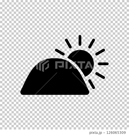 山から見える日の出のアイコンイラスト 126065309
