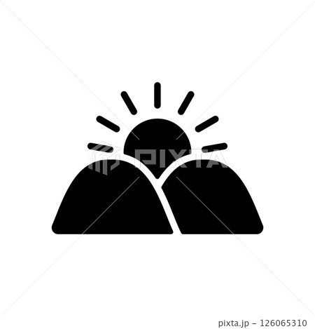 山から見える日の出のアイコンイラスト 126065310