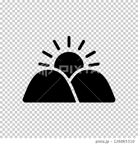 山から見える日の出のアイコンイラスト 126065310