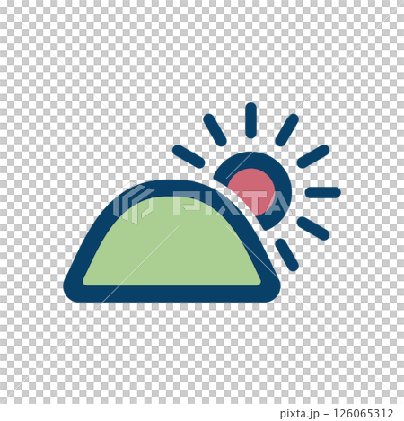 從山上看到的日出圖示插圖 126065312