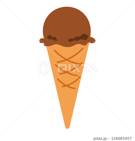チョコアイスのコーンカップイラスト 126065957