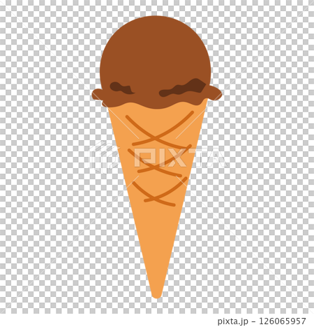 チョコアイスのコーンカップイラスト 126065957