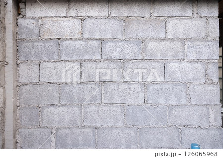 Concrete block wall background in horizontal composition. 126065968