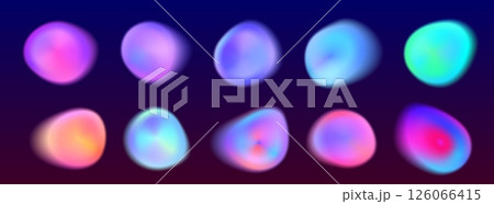 Luminous gradient aura circles set 126066415