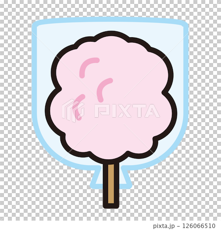 かわいいピンク色の綿飴のイラスト かわいいピンク色の綿飴のイラスト 126066510