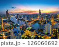 Panorama of Bangkok city at twilight, Thailand. 126066692
