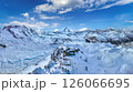 Aerial drone shot of Matterhorn and swiss alps in Zermatt, Switzerland. 126066695