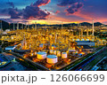 Aerial view of Oil refinery, Oil Industry at twilight. 126066699
