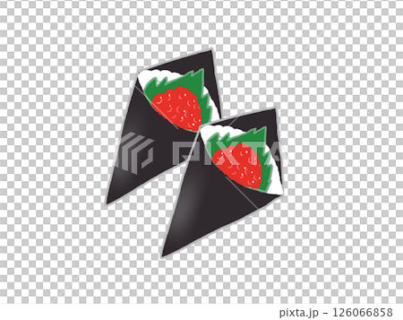 Salmon roe hand roll sushi illustration 126066858