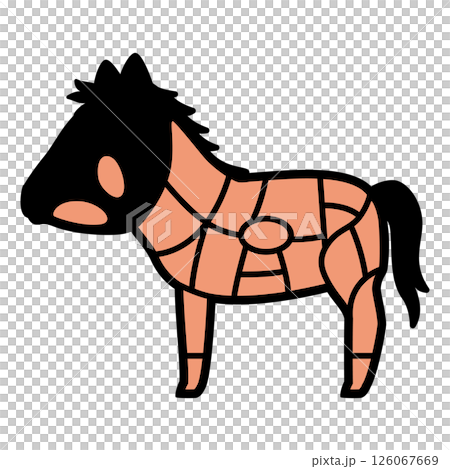 Illustration of horse meat parts (no text) 126067669