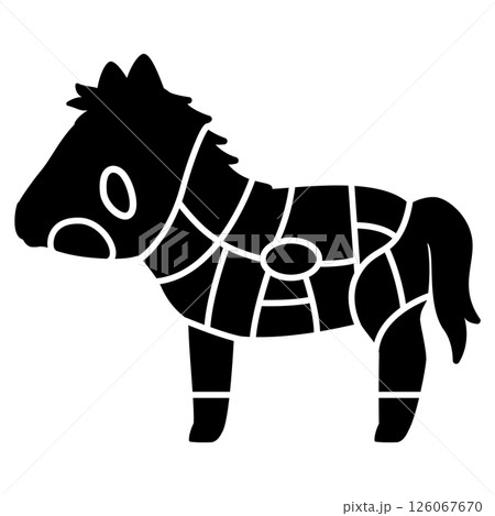 馬肉の部位のシルエットイラスト 馬肉の部位のシルエットイラスト 126067670
