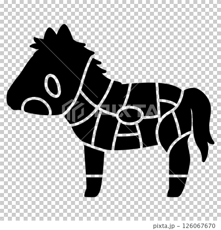 馬肉の部位のシルエットイラスト 馬肉の部位のシルエットイラスト 126067670