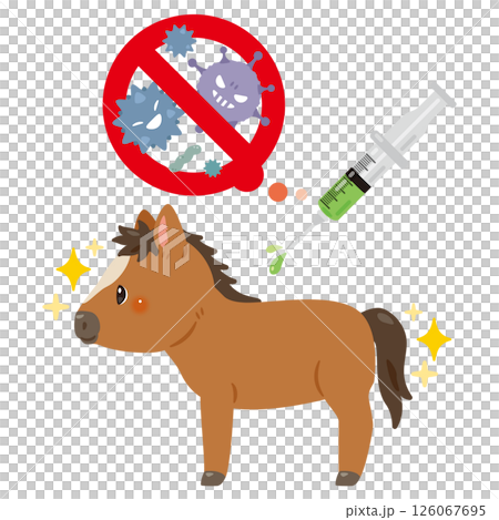 ワクチンを受けるウマのイラスト 126067695