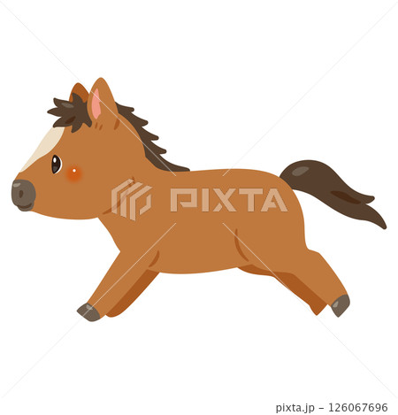走るウマの横視点イラスト 126067696