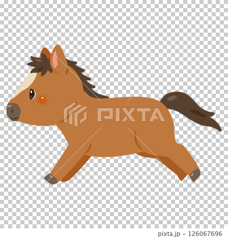 奔跑的馬的側視圖插圖 奔跑的馬的側視圖插圖 126067696