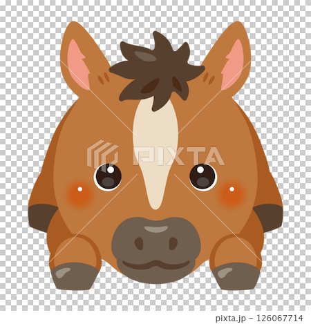 うつ伏せになったウマのイラスト 126067714