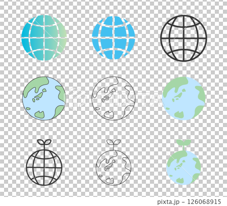 Earth simple icon set vector Earth simple icon set vector 126068915