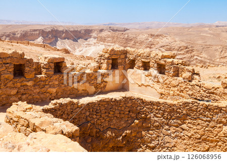 The ruins of the palace of King Herod's Masada 126068956