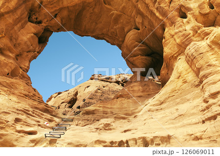 Arch in the rock. Timna park, Israel 126069011