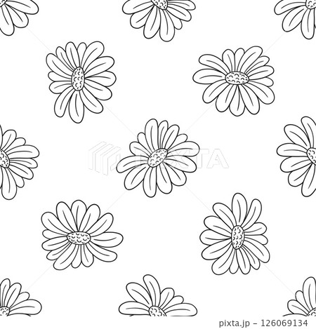Monochrome cute pattern. Pattern for textiles in hand draw style 126069134